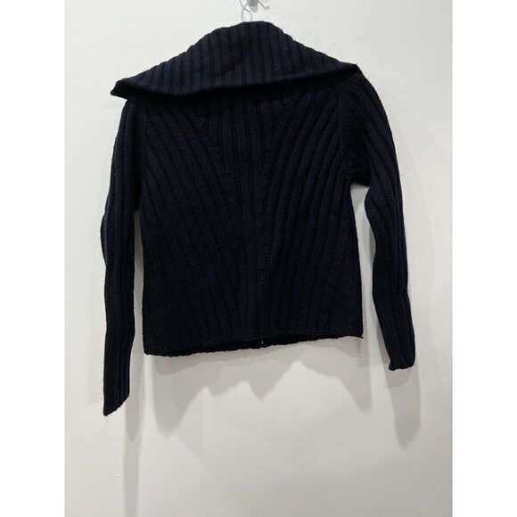 NWT Vince. Size XXS Rib Transfer Full Zip Wool/Cashmere Sweater Navy MSRP $475 - Picture 10 of 15
